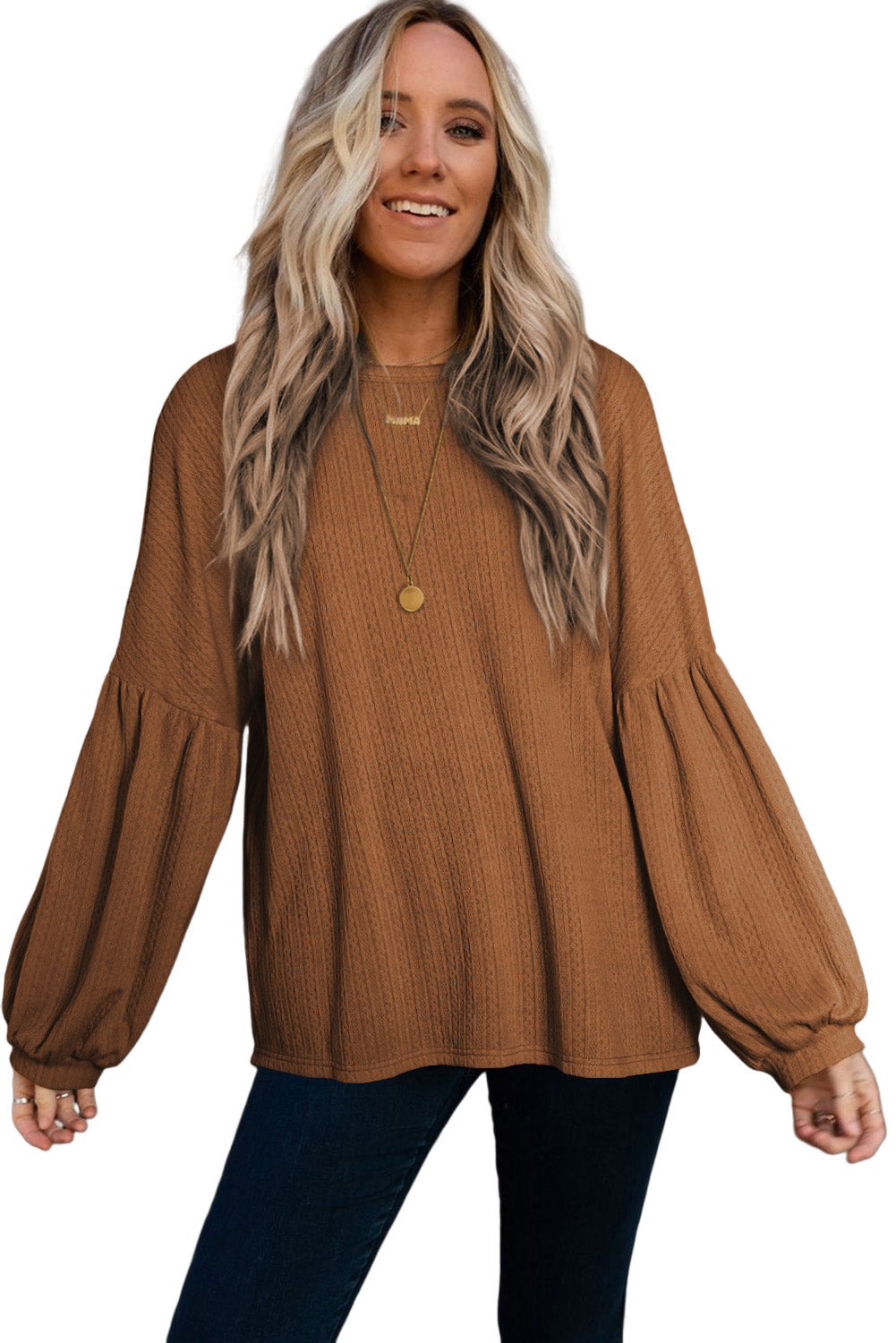 Textured Long Sleeve Top