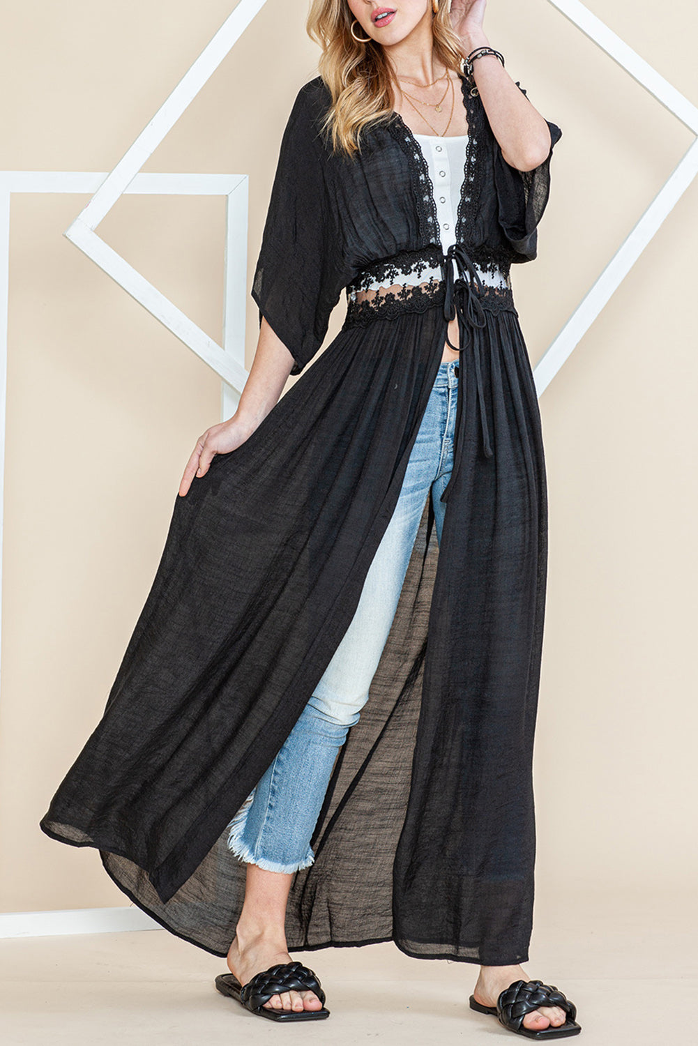 Lace Maxi Kimono