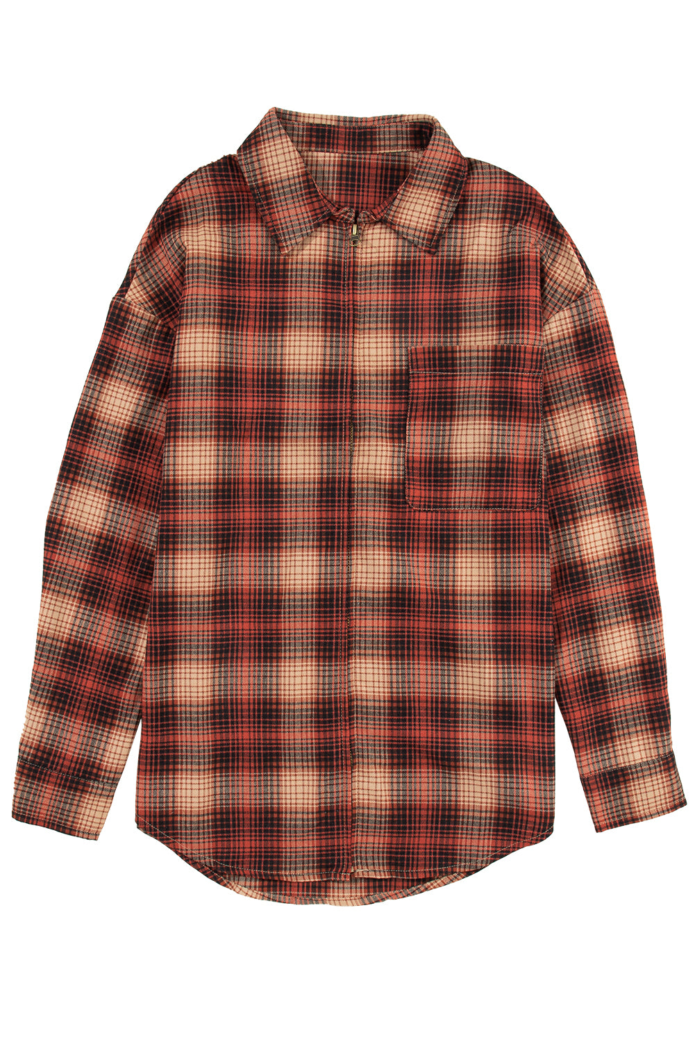 Plaid Zip Up Shirt