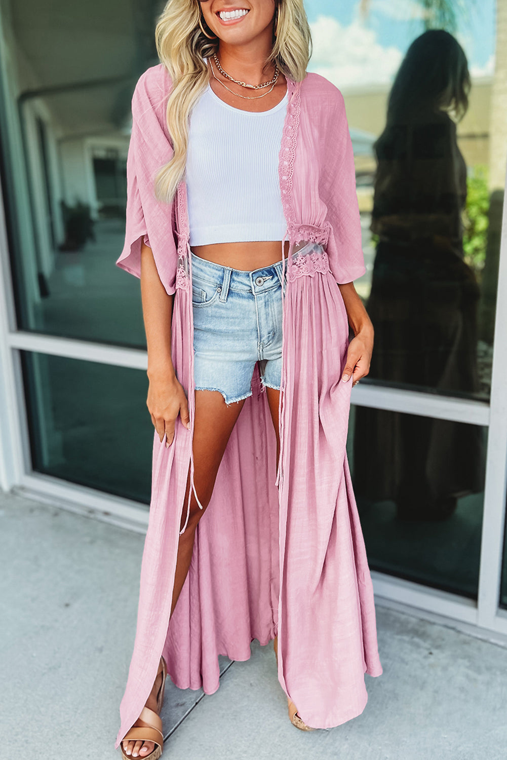 Lace Maxi Kimono