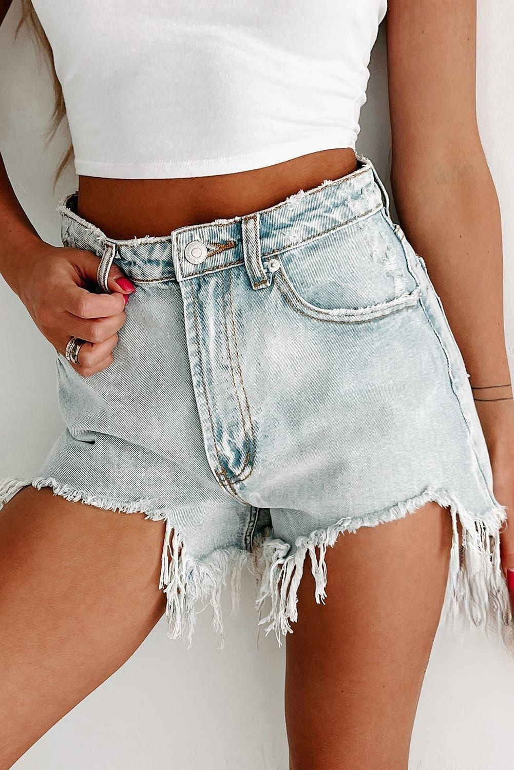 High Waist Denim Shorts