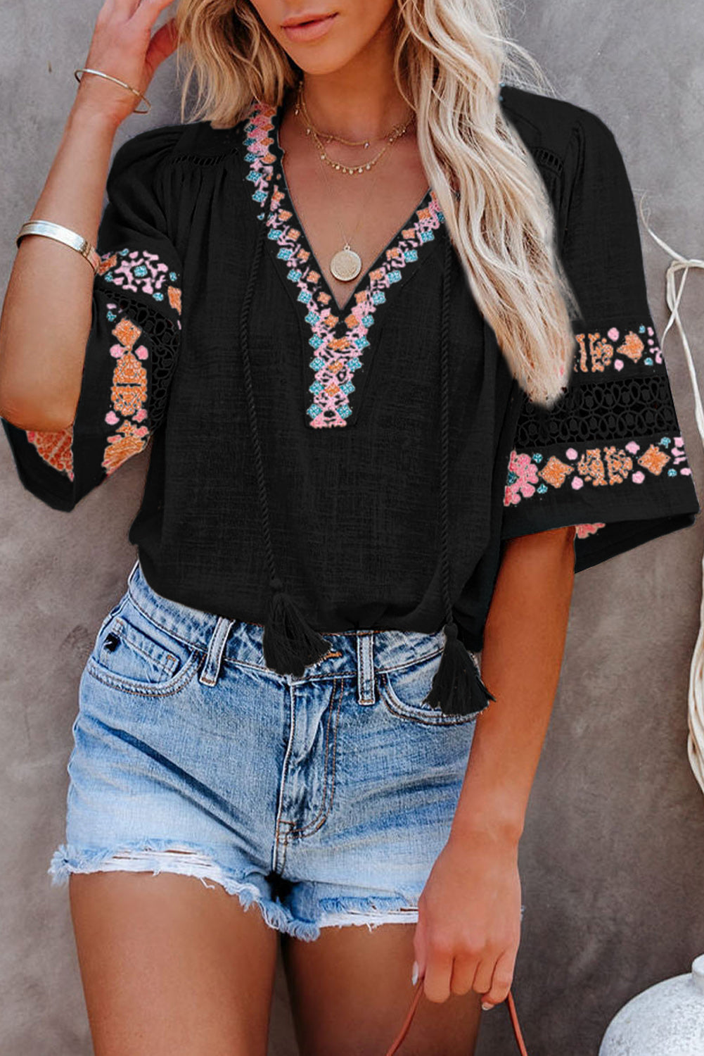 Boho Embroidered Blouse