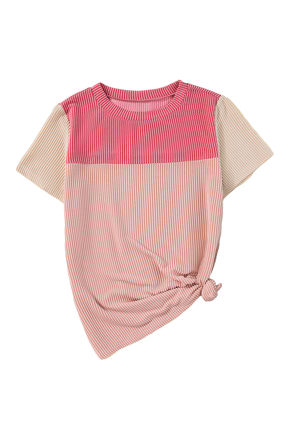 Rib Textured Colorblock T Shirt