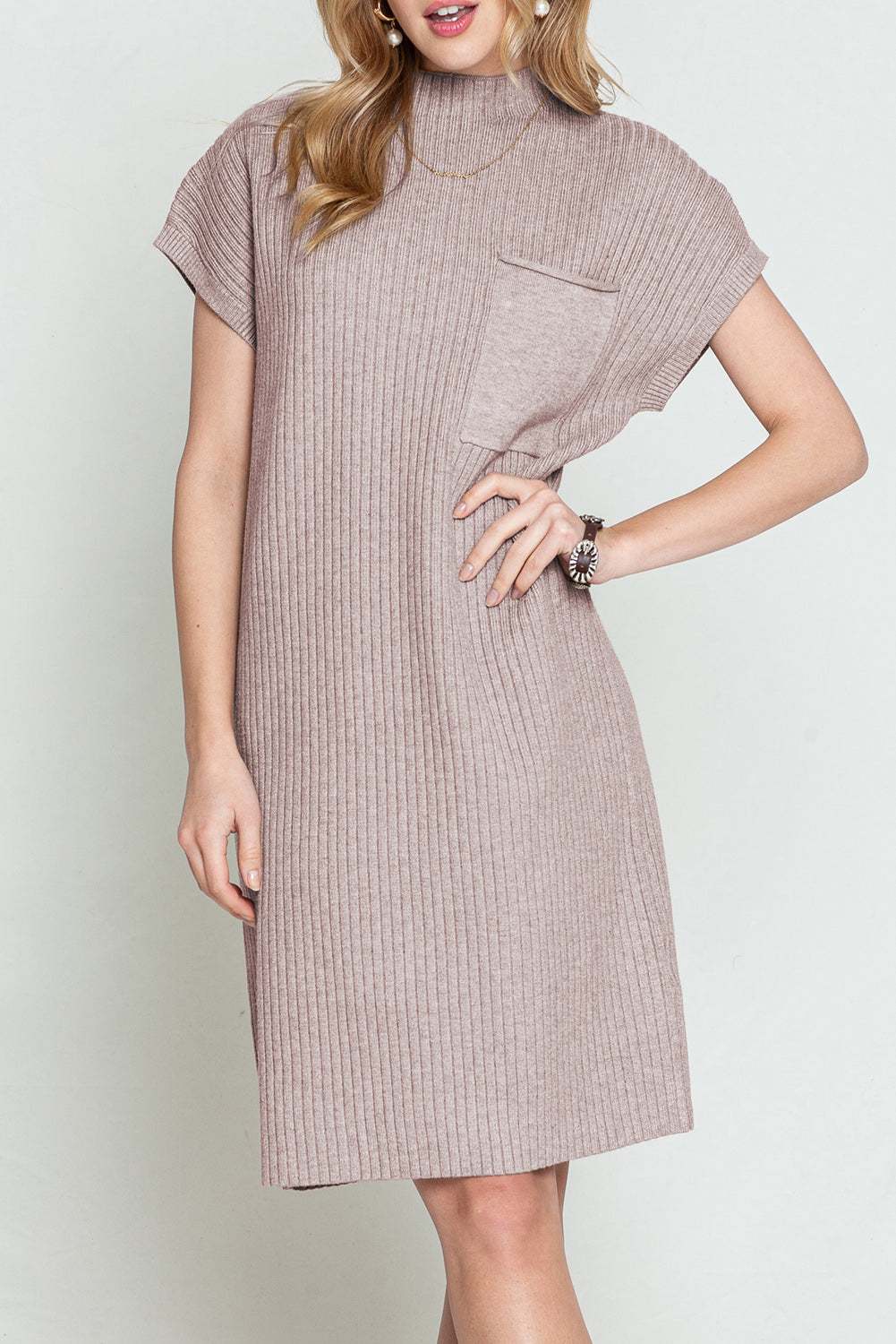 Short Sleeve Sweater Dress