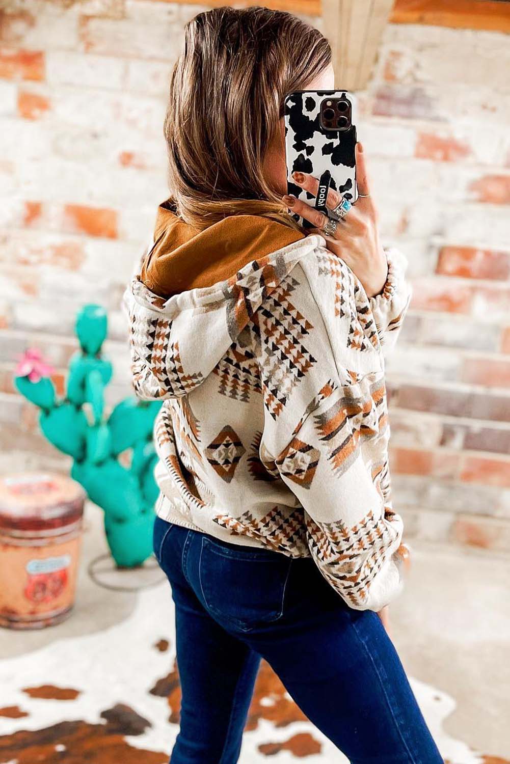 Geometric Print Hoodie