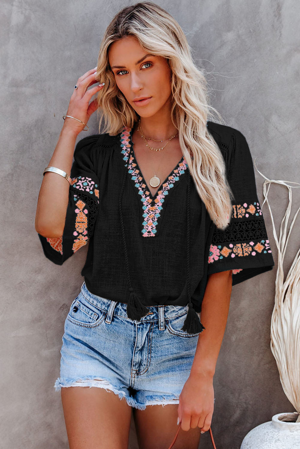 Boho Embroidered Blouse