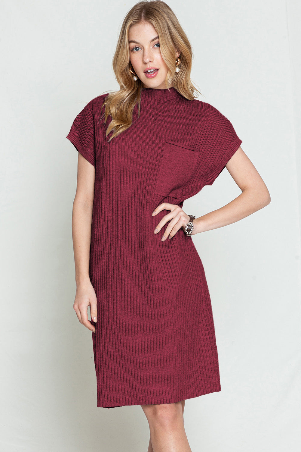 Short Sleeve Sweater Dress