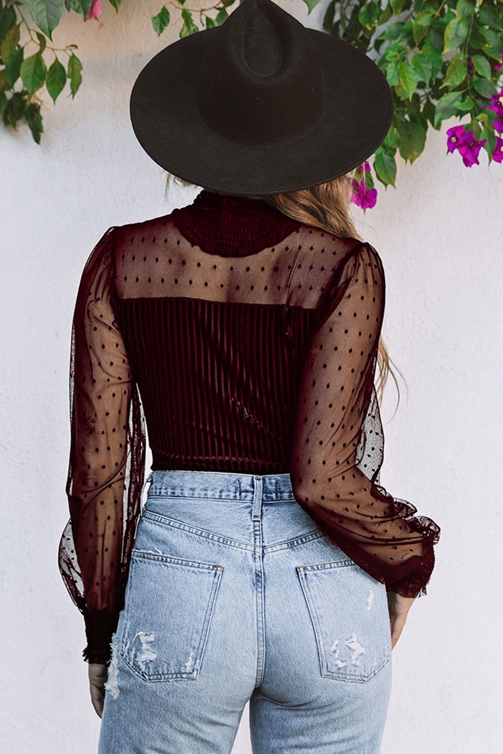 Sheer Puff Sleeve Bodysuit