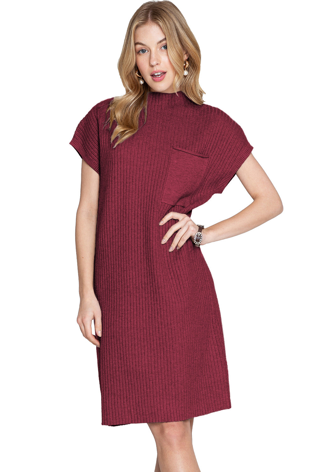 Short Sleeve Sweater Dress