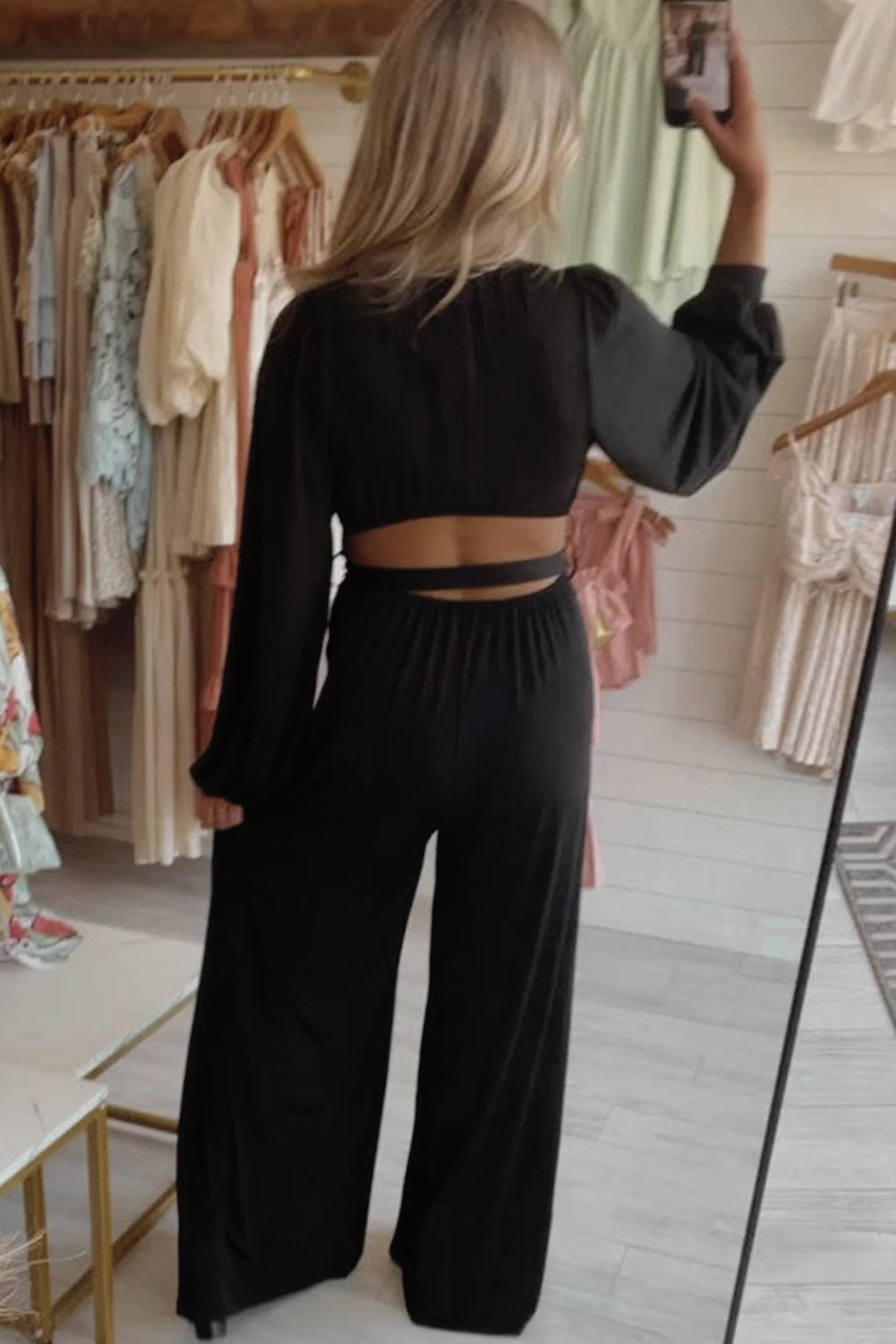 Deep V Belted Jumpsuit