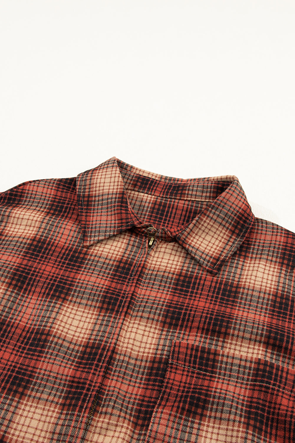 Plaid Zip Up Shirt