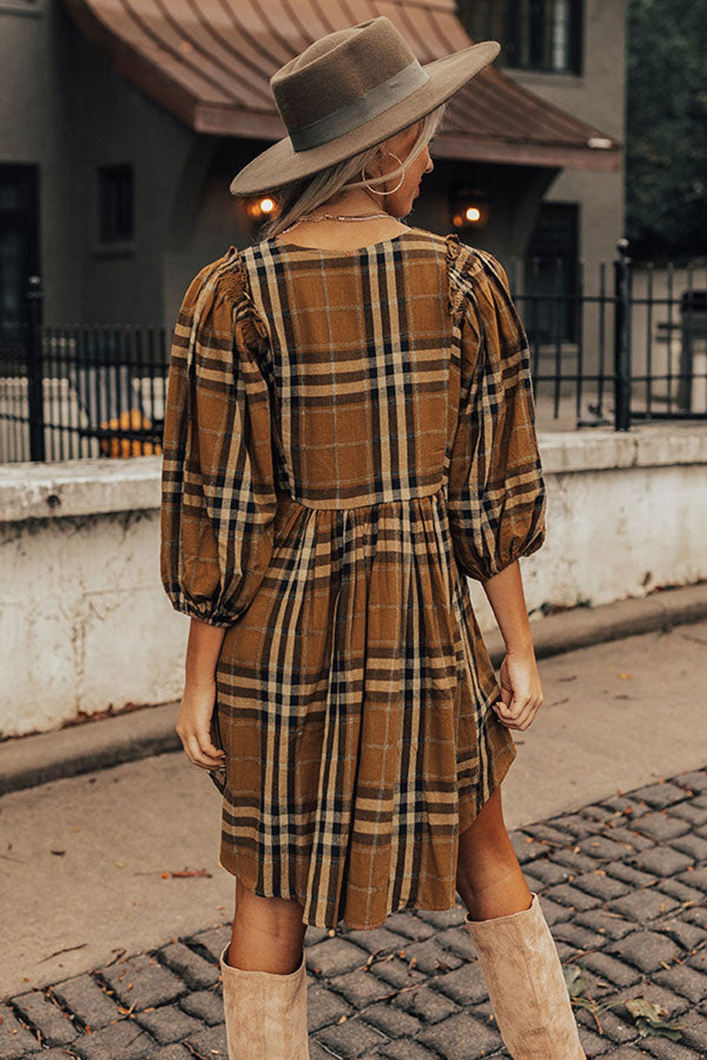 Plaid Babydoll Dress