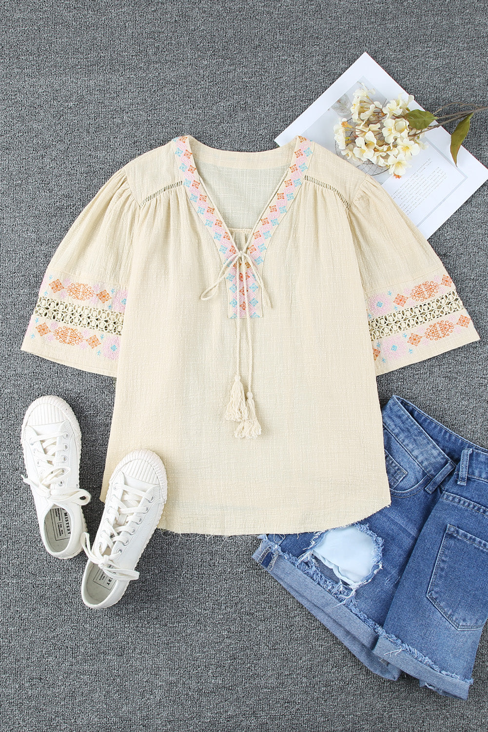 Boho Embroidered Blouse