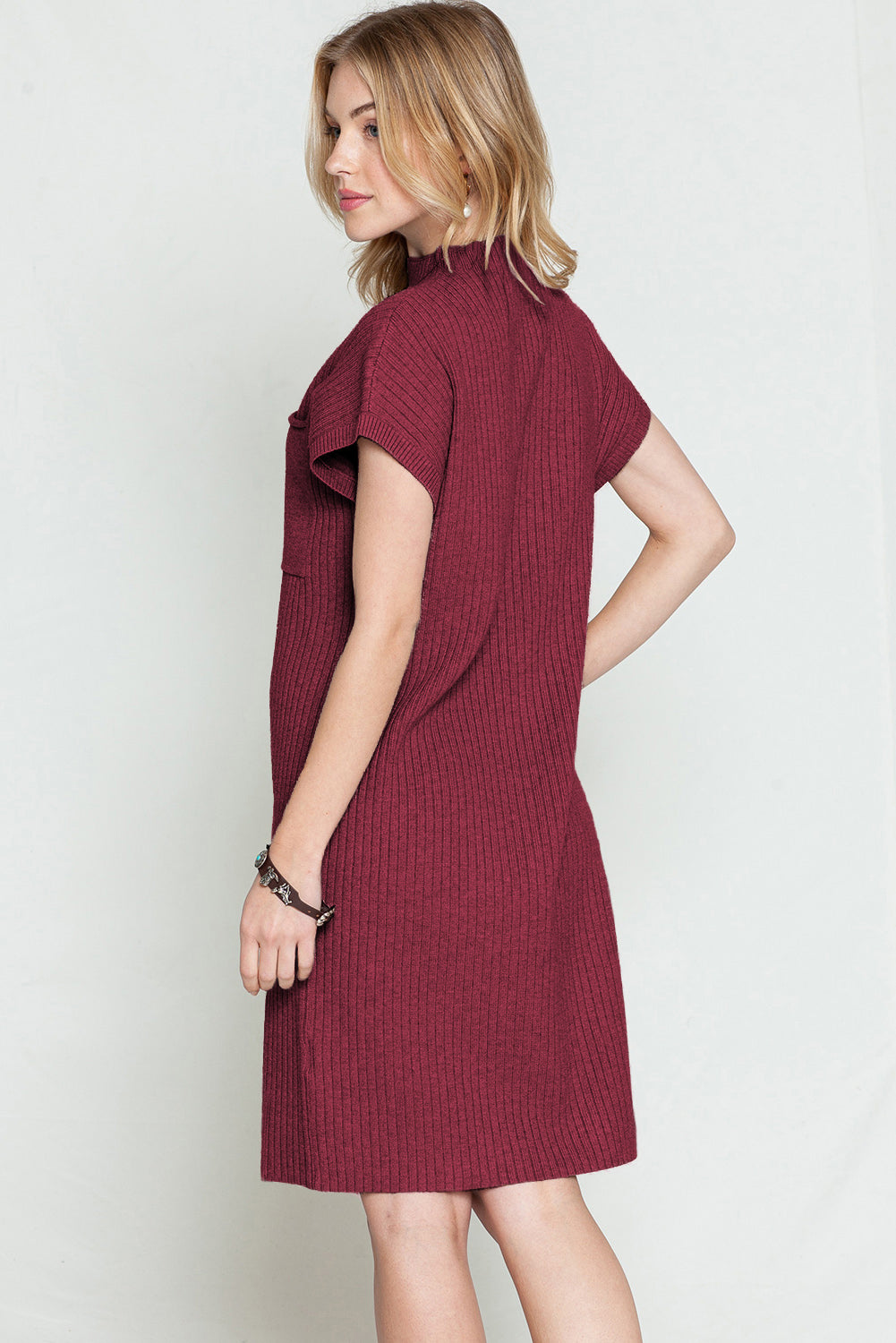 Short Sleeve Sweater Dress