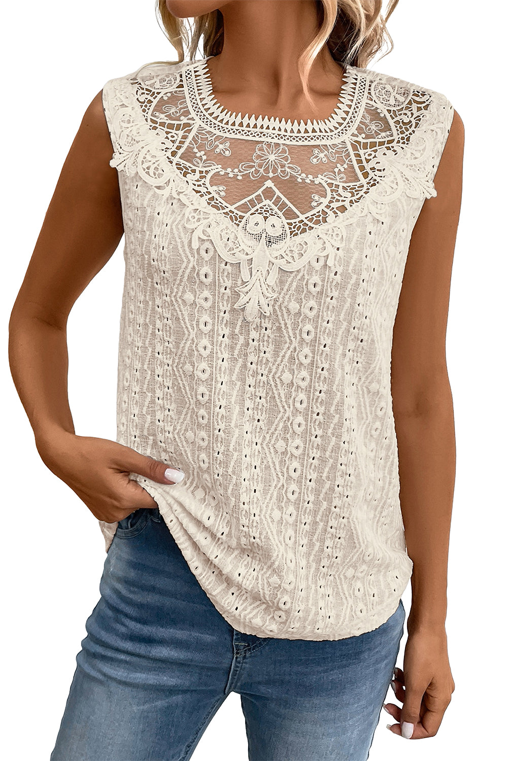 Lace Keyhole Top