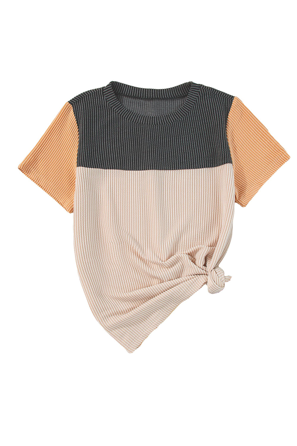 Rib Textured Colorblock T Shirt