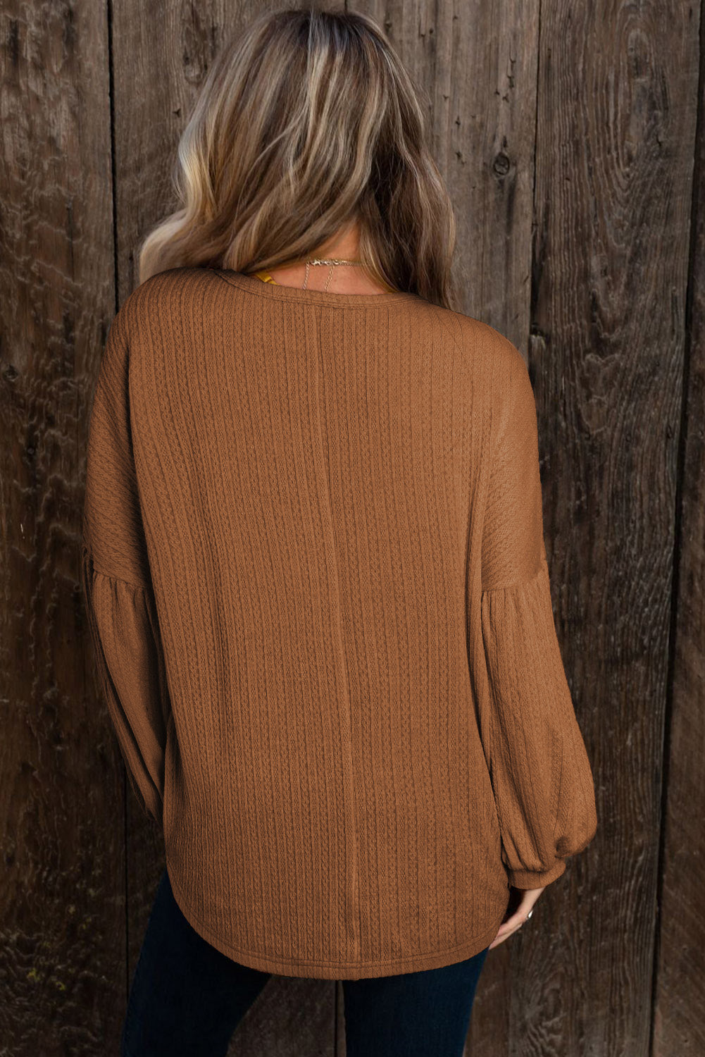 Textured Long Sleeve Top