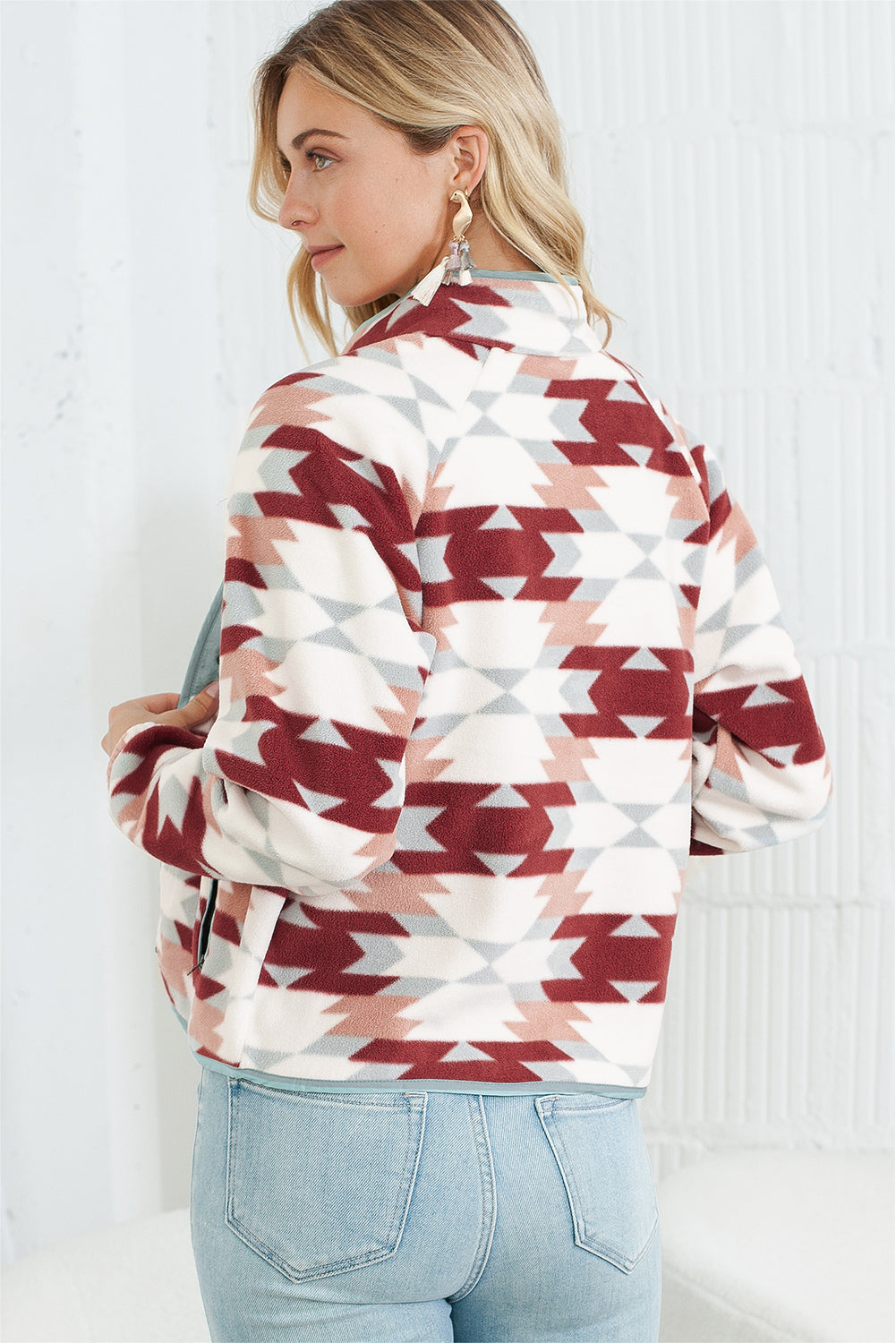 Geometric Fleece Jacket