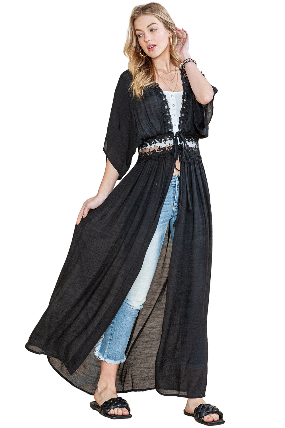 Lace Maxi Kimono