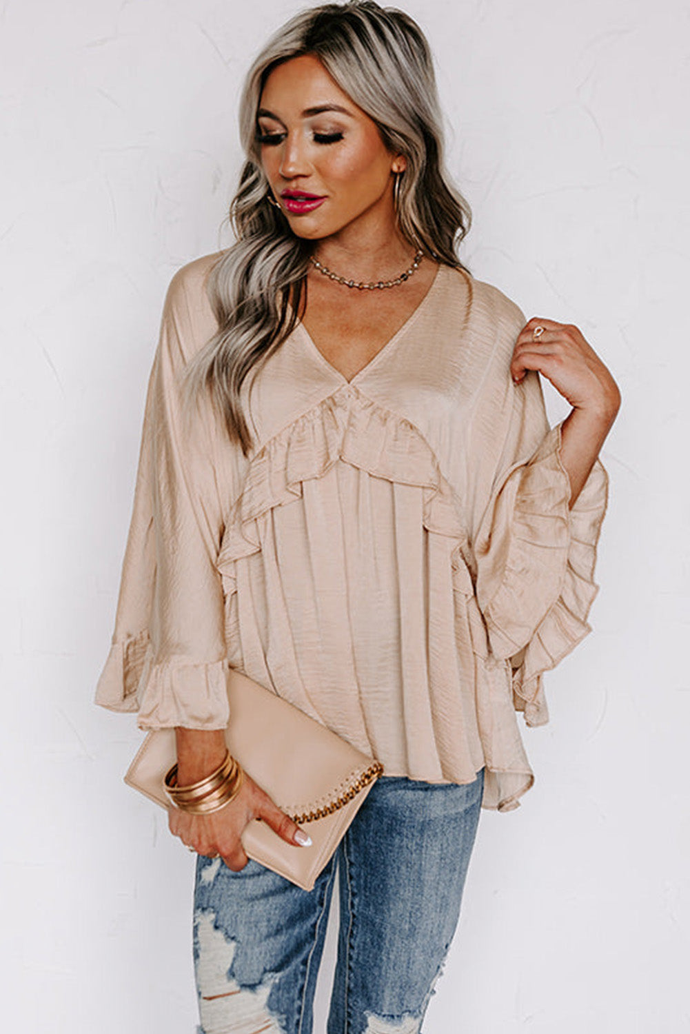 Draped Ruffle Top