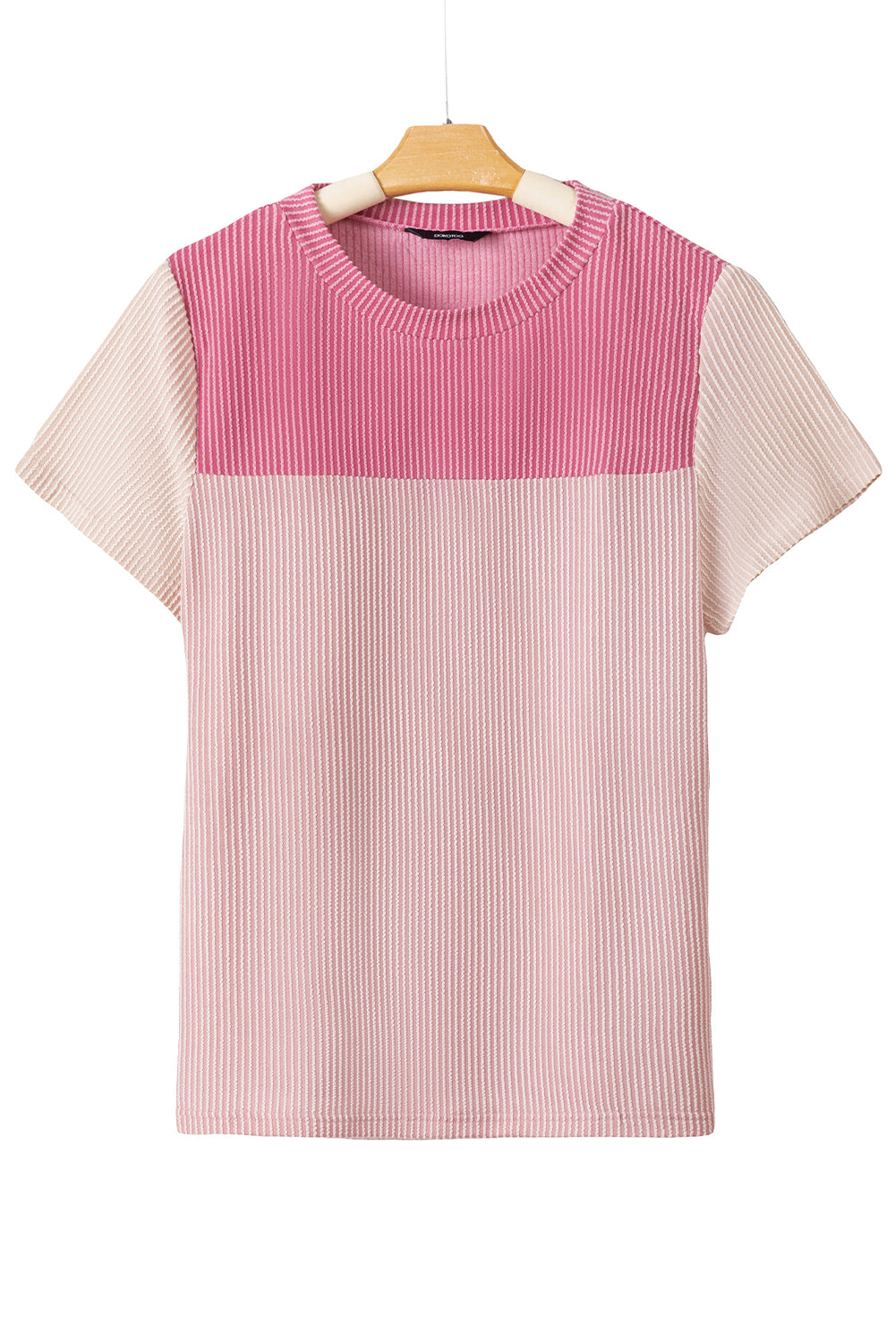 Rib Textured Colorblock T Shirt