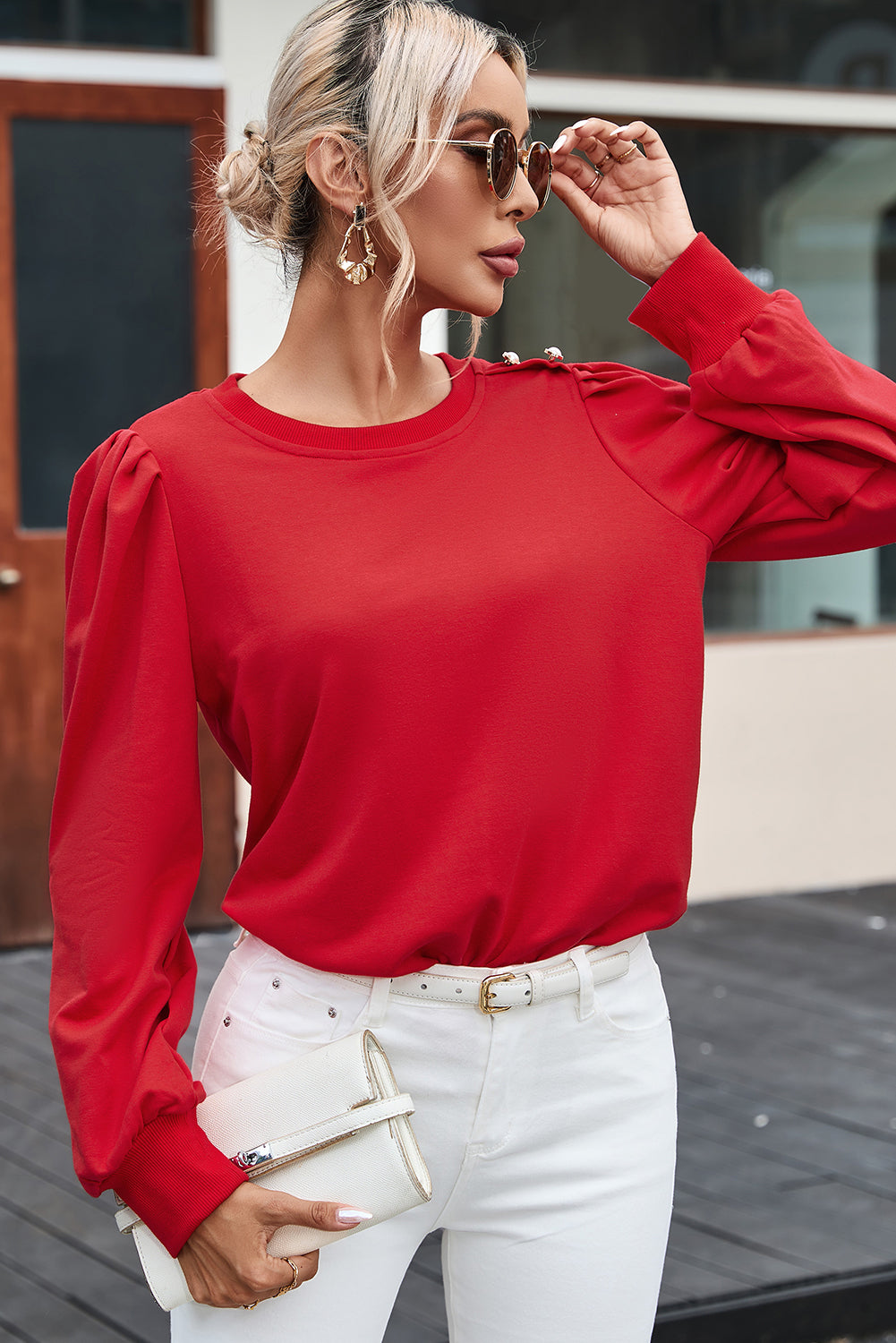 Ruched Long Sleeve Top