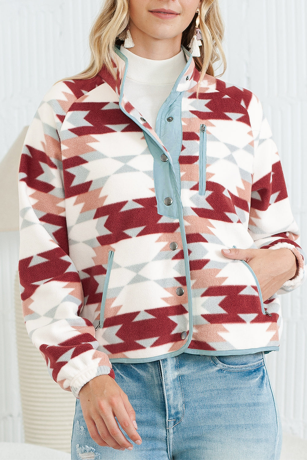 Geometric Fleece Jacket