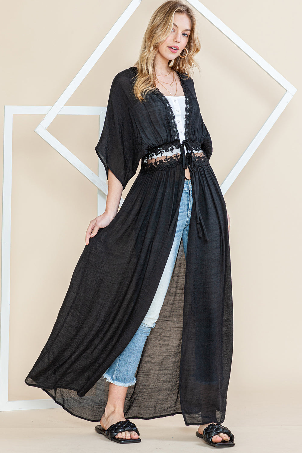 Lace Maxi Kimono