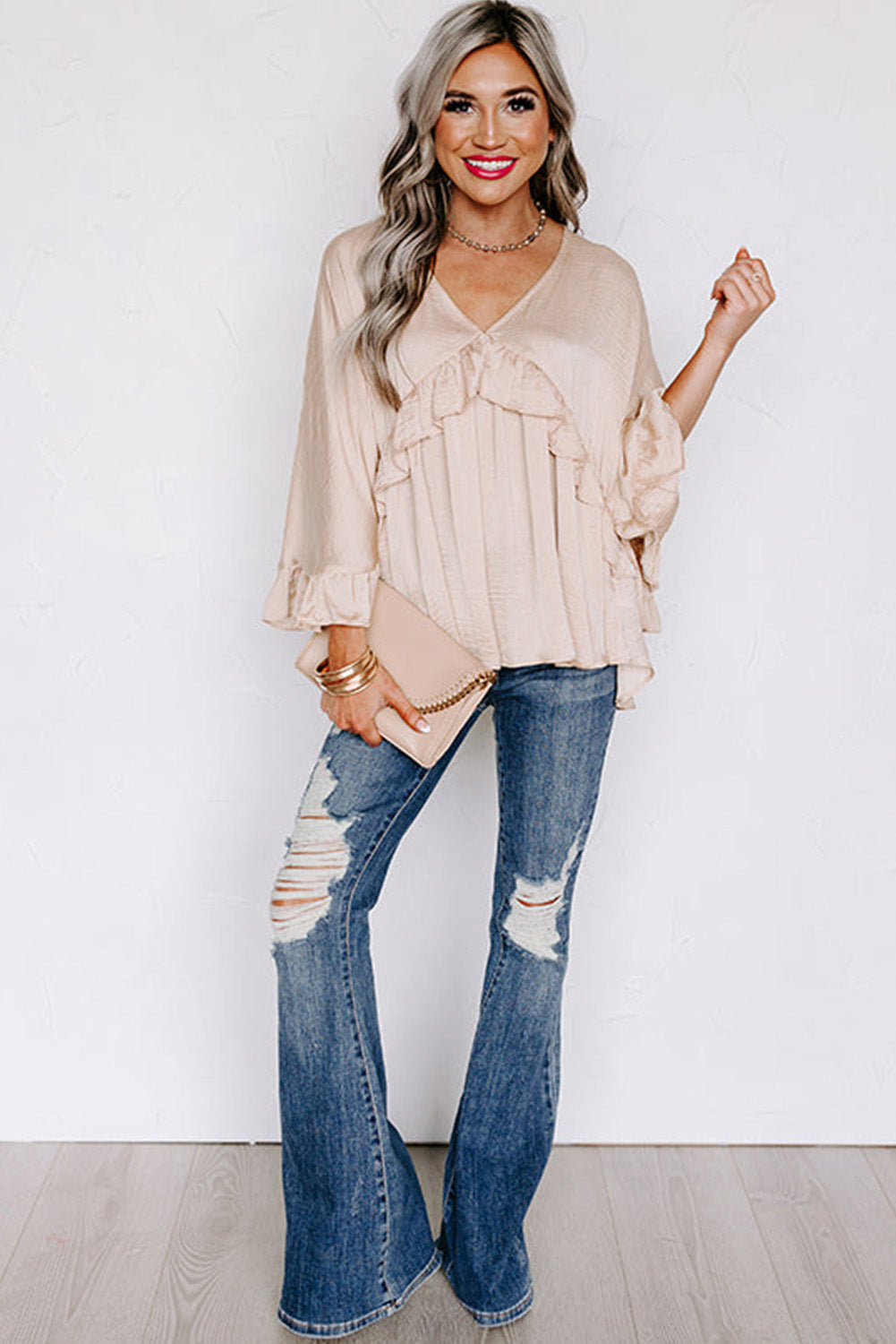 Draped Ruffle Top