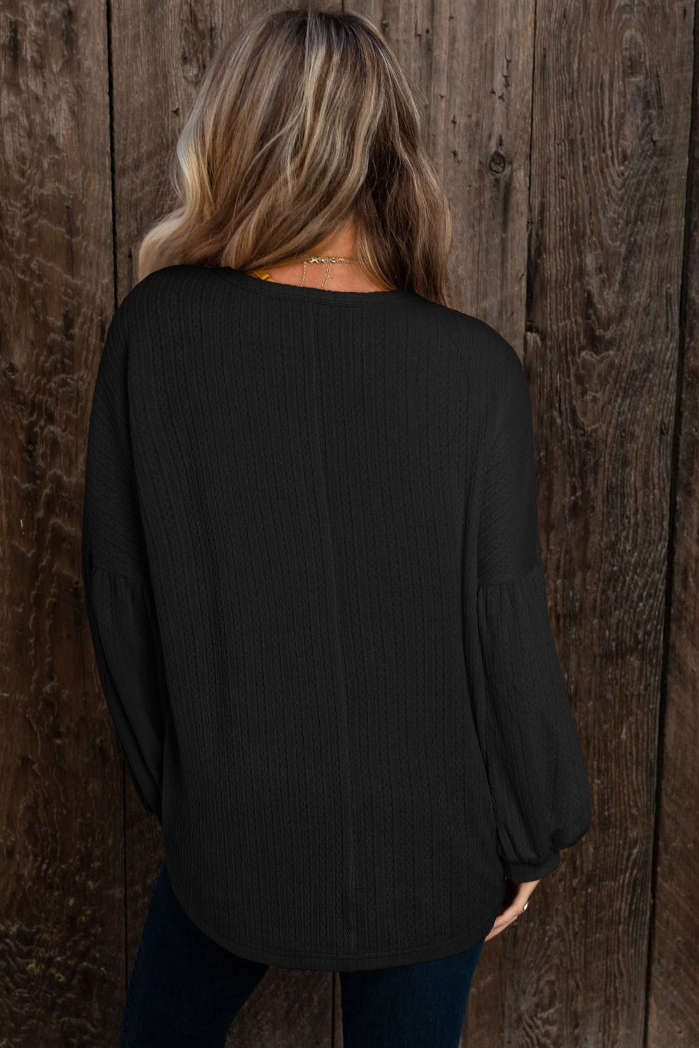 Textured Long Sleeve Top