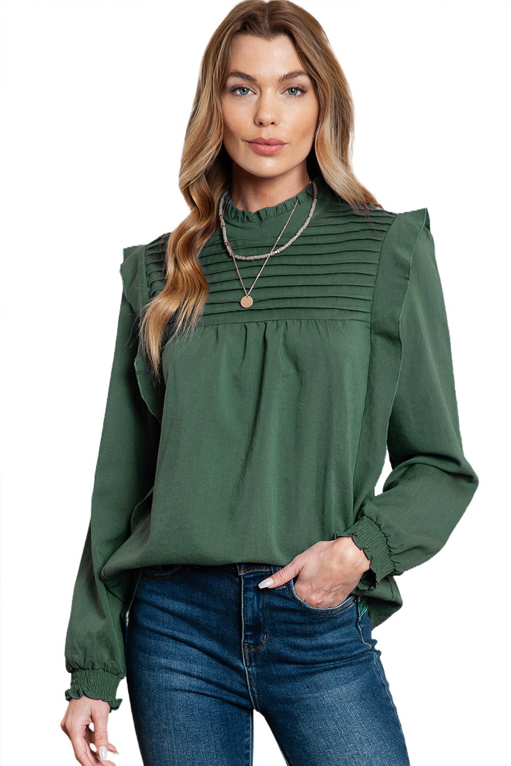 Ruffle Long Sleeve Blouse