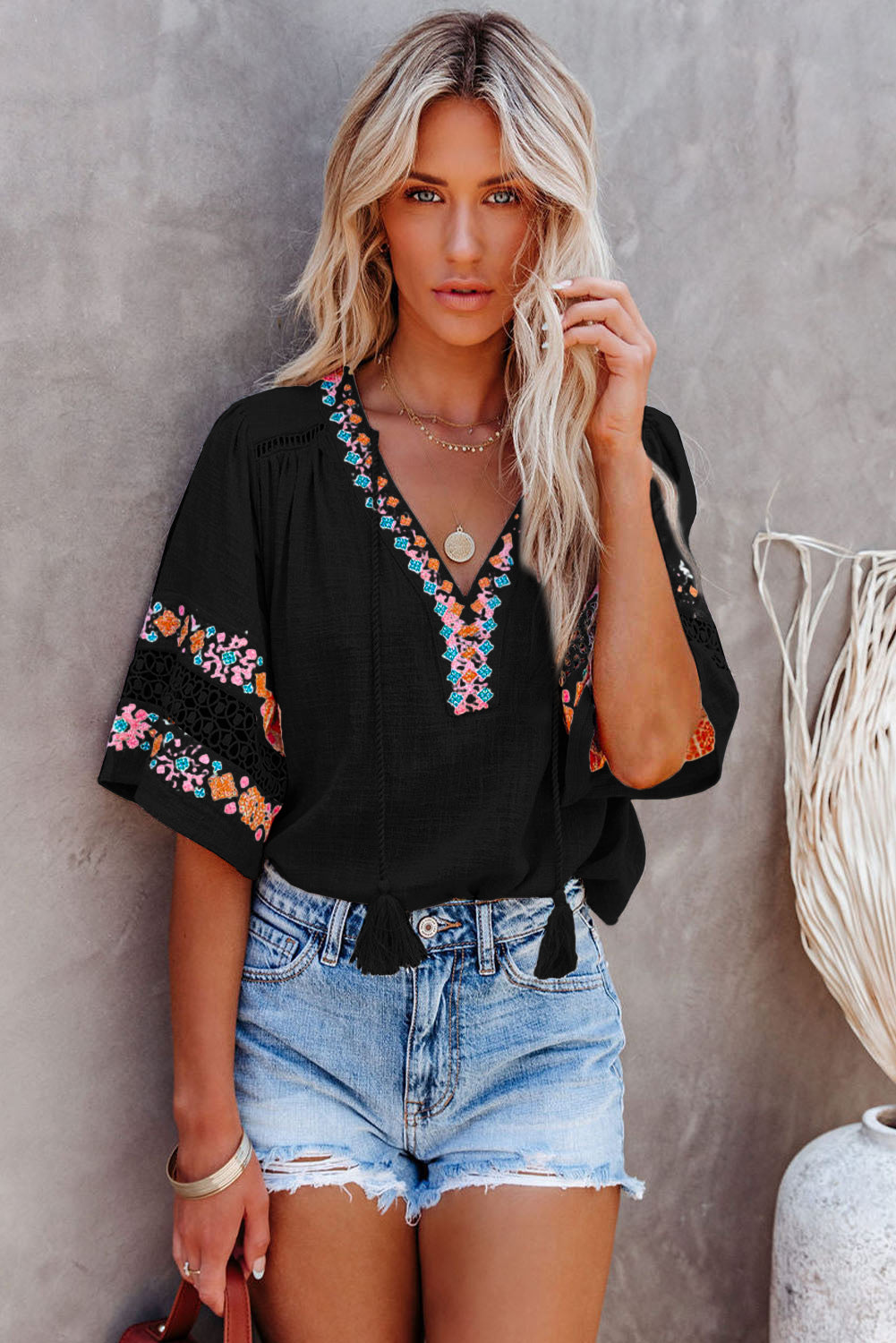 Boho Embroidered Blouse