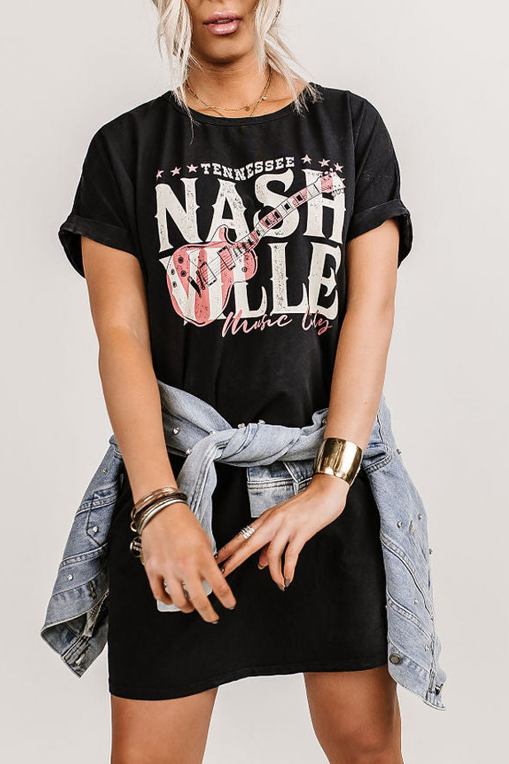 Black Nashville T-Shirt Dress