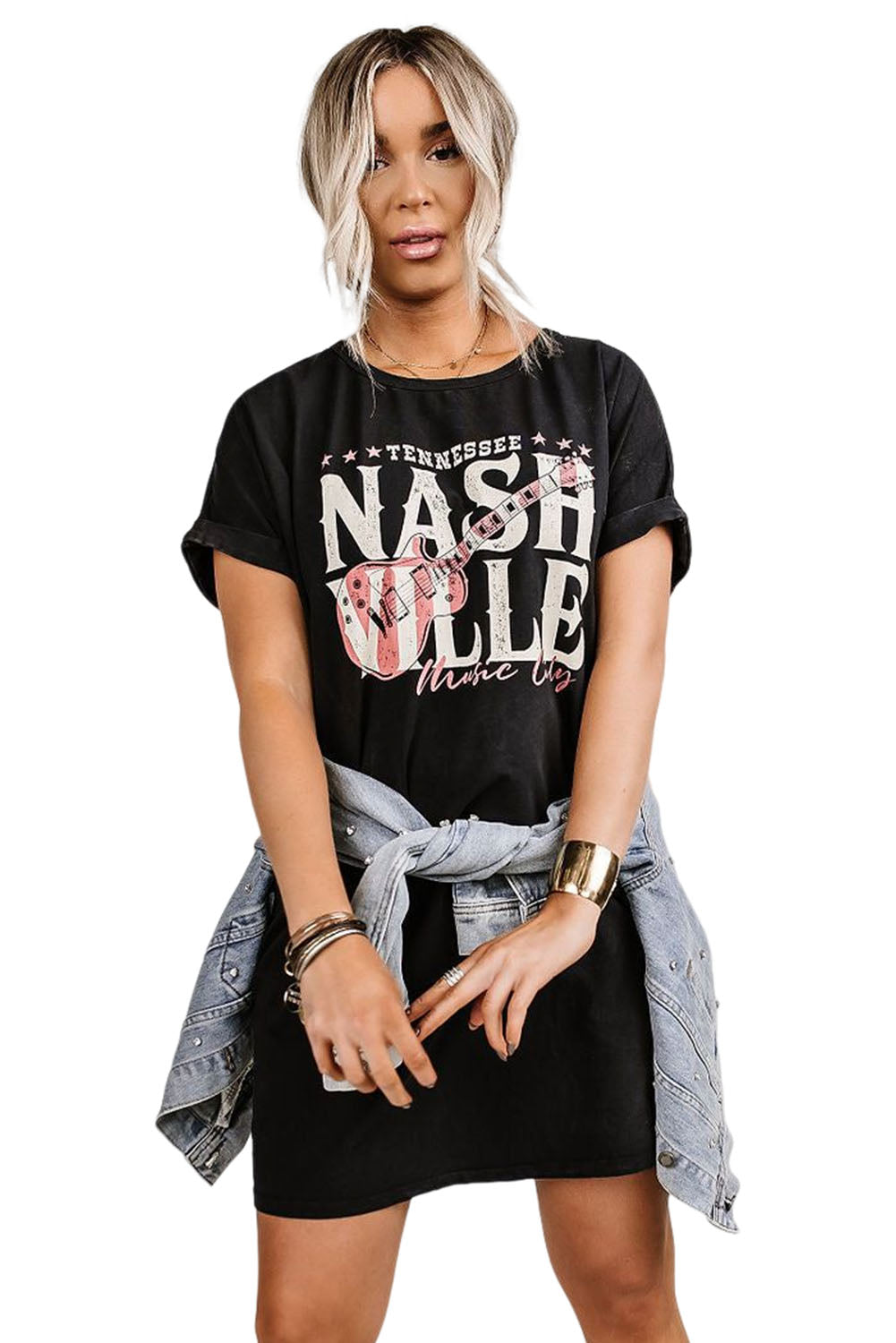 Black Nashville T-Shirt Dress