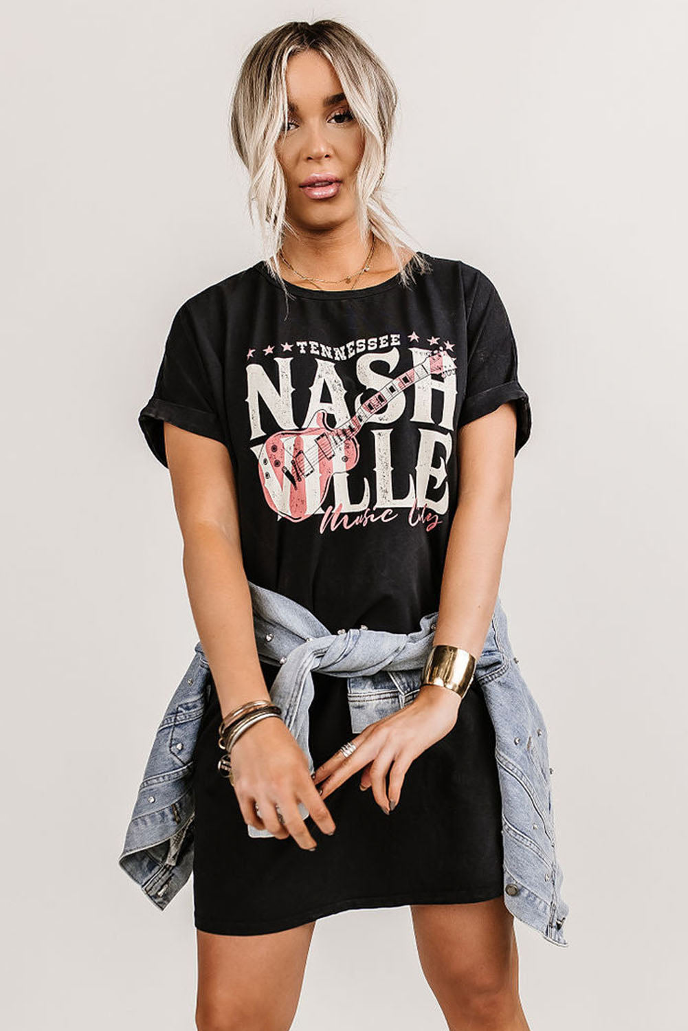 Black Nashville T-Shirt Dress