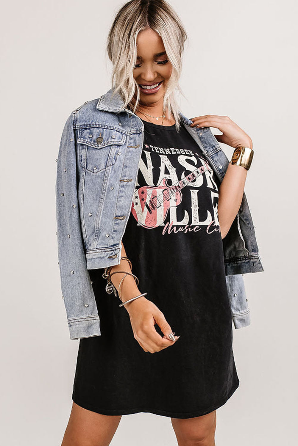 Black Nashville T-Shirt Dress