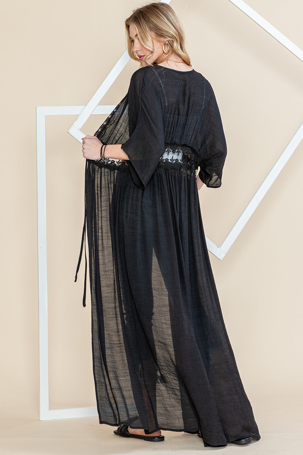 Lace Maxi Kimono