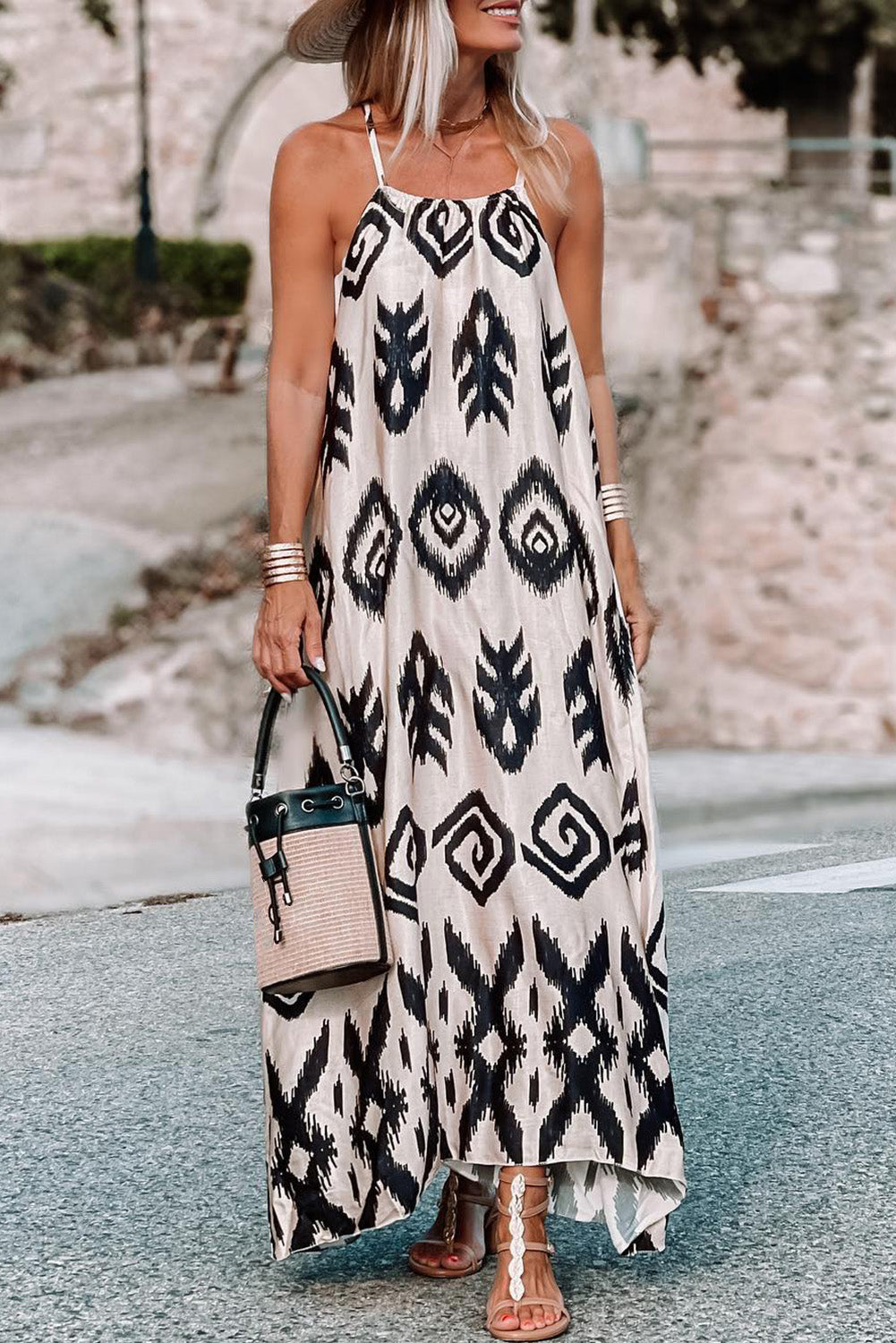 Geometric Maxi Sundress