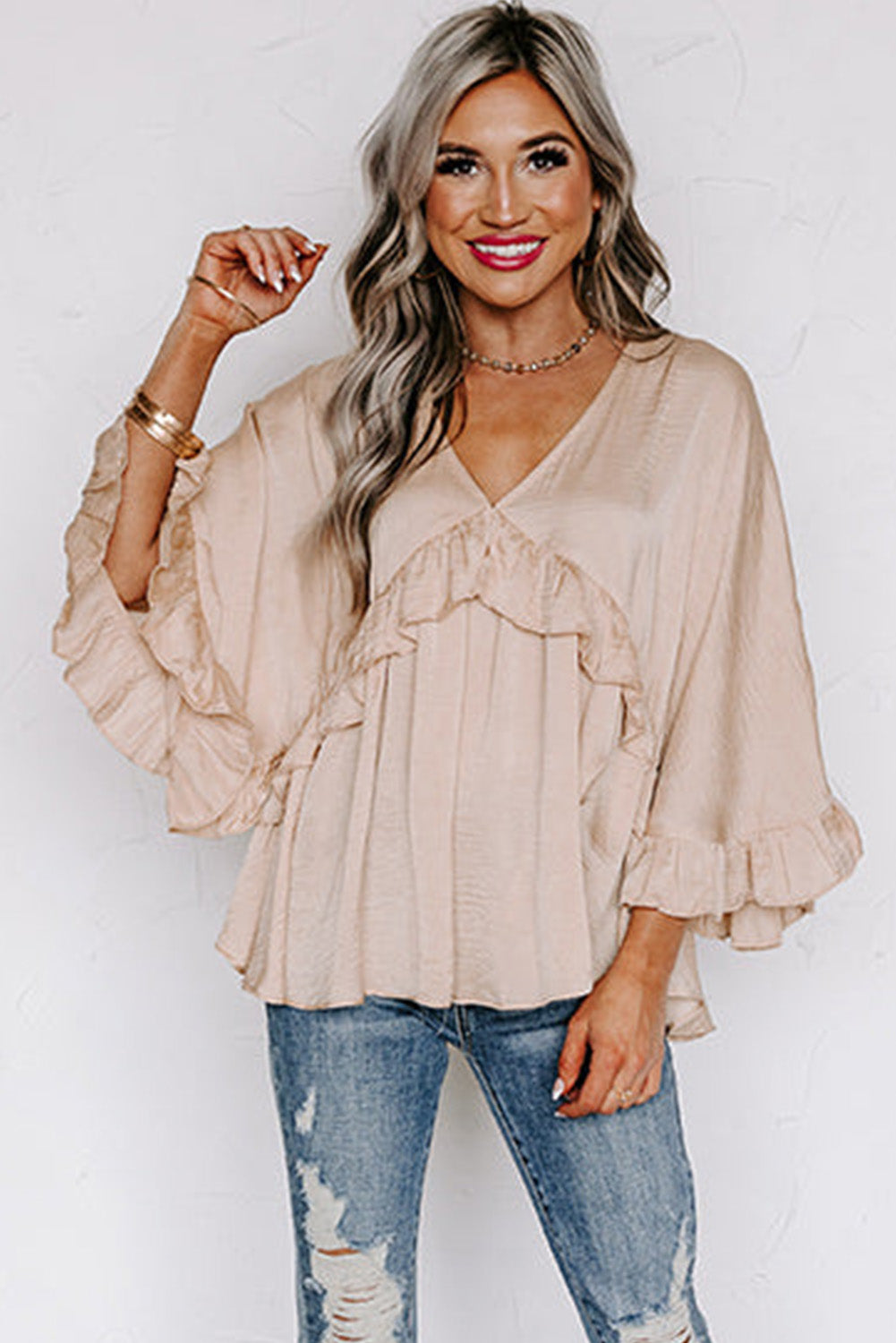 Draped Ruffle Top