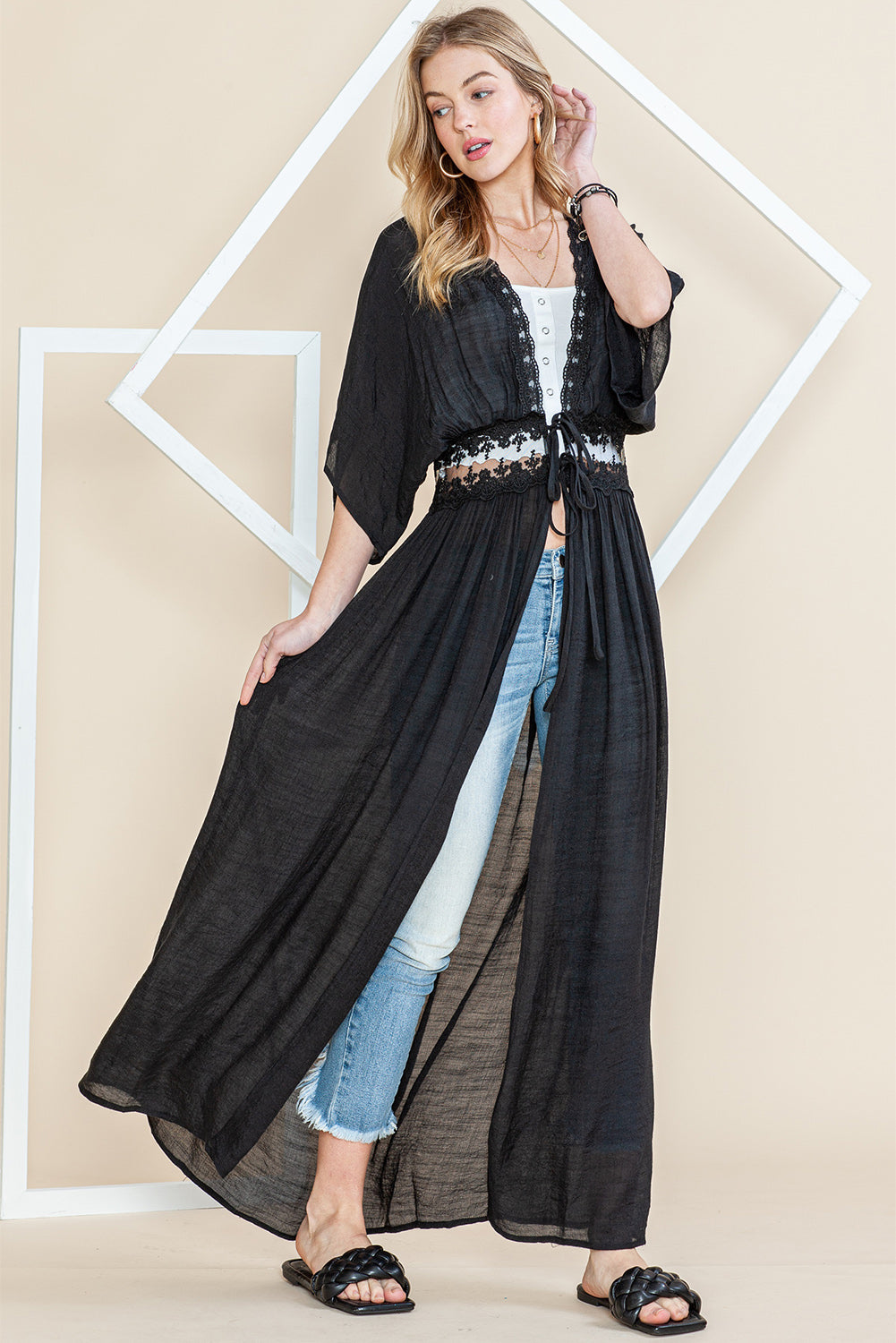 Lace Maxi Kimono