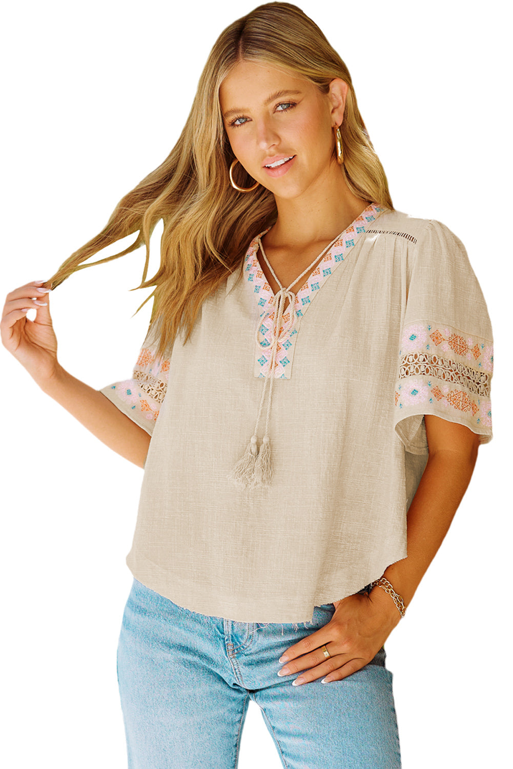 Boho Embroidered Blouse