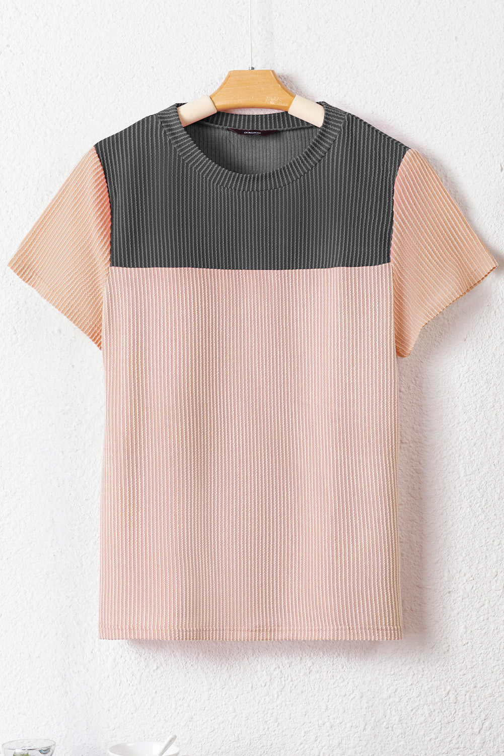 Rib Textured Colorblock T Shirt