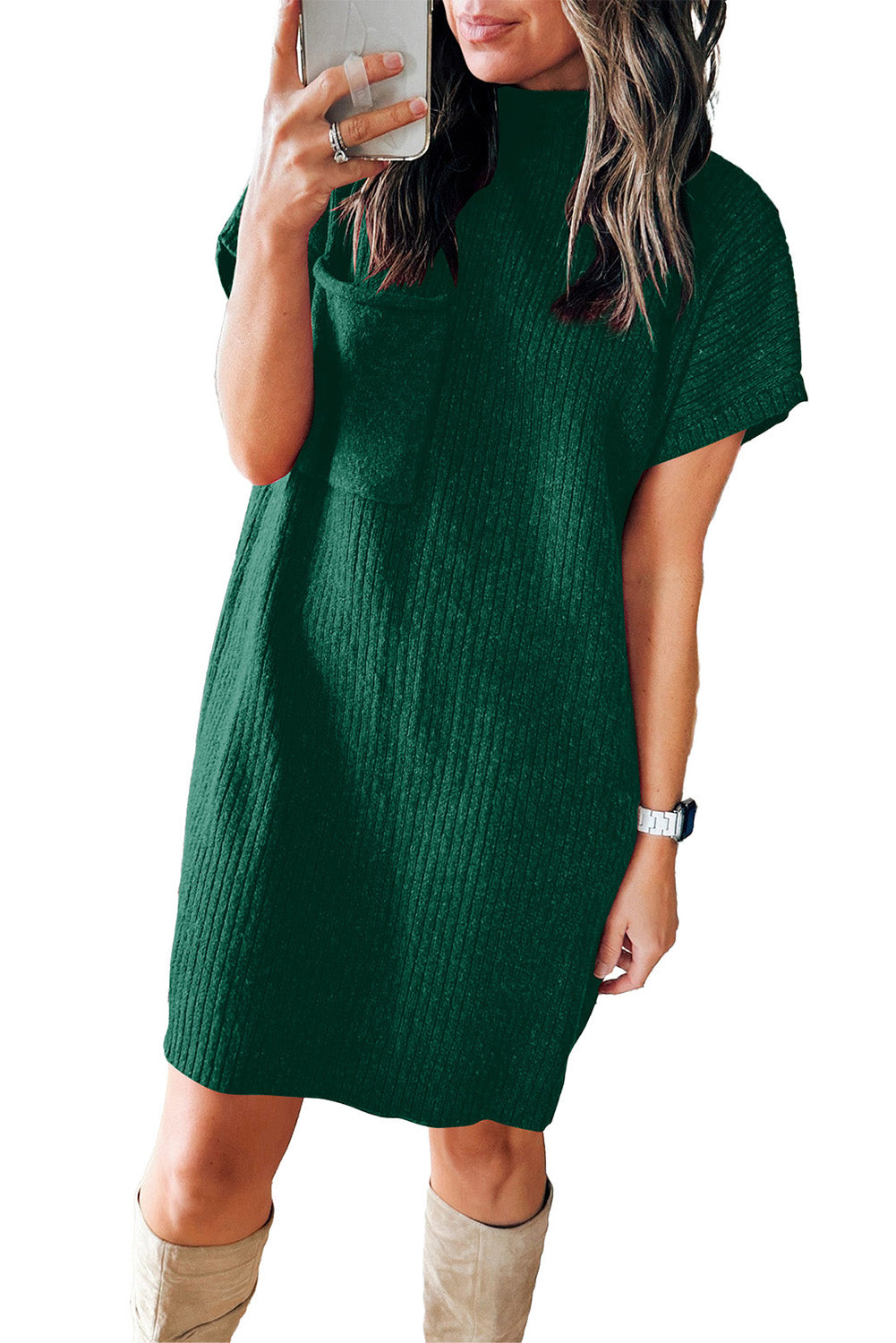 Short Sleeve Sweater Dress