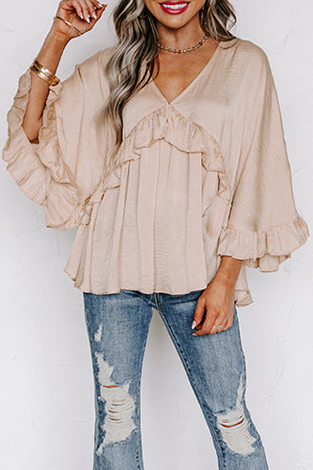 Draped Ruffle Top