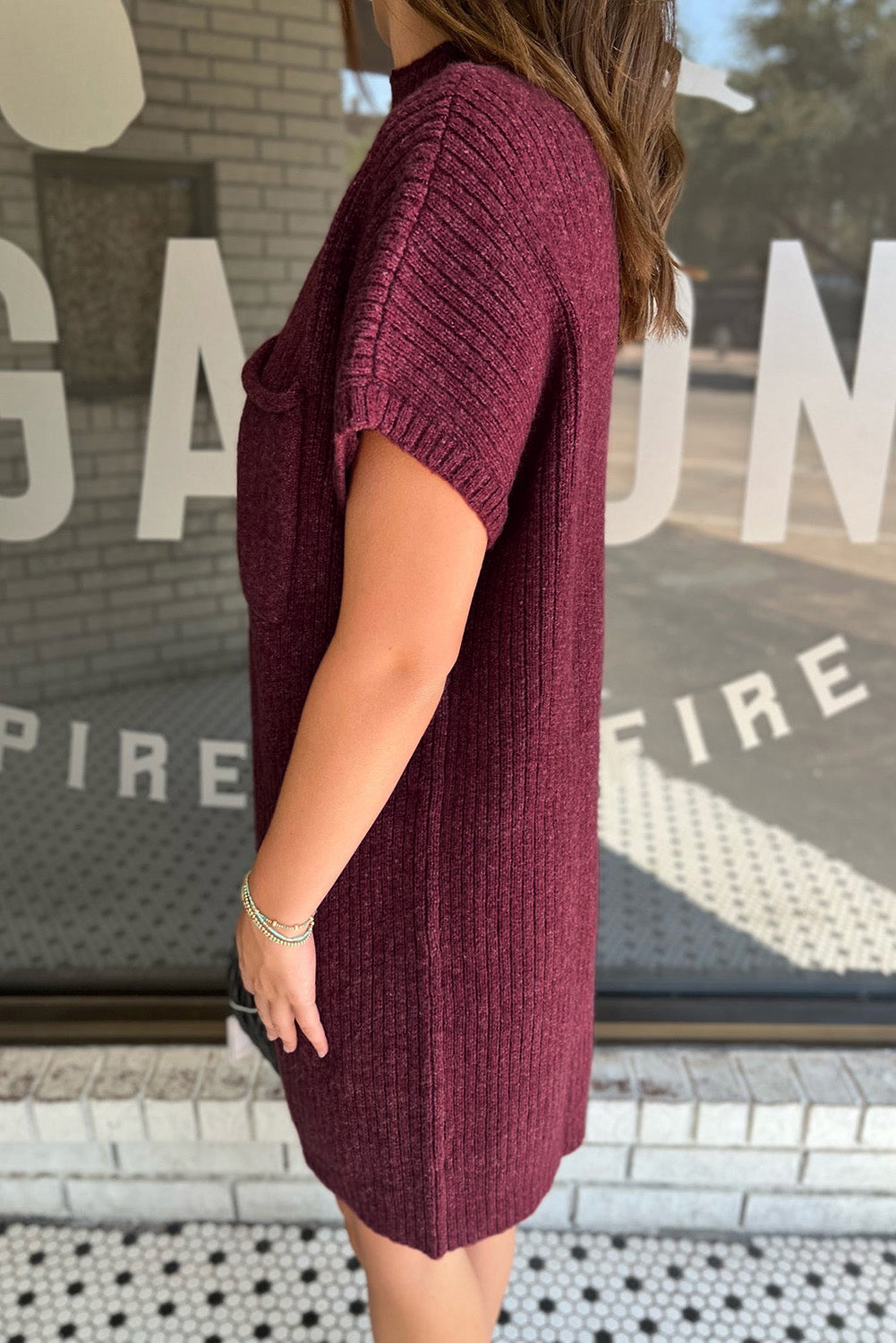 Short Sleeve Sweater Dress