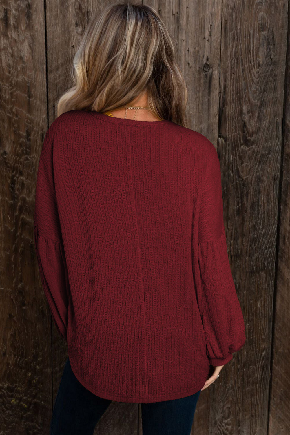 Textured Long Sleeve Top