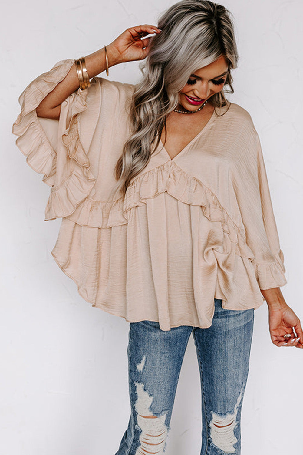 Draped Ruffle Top