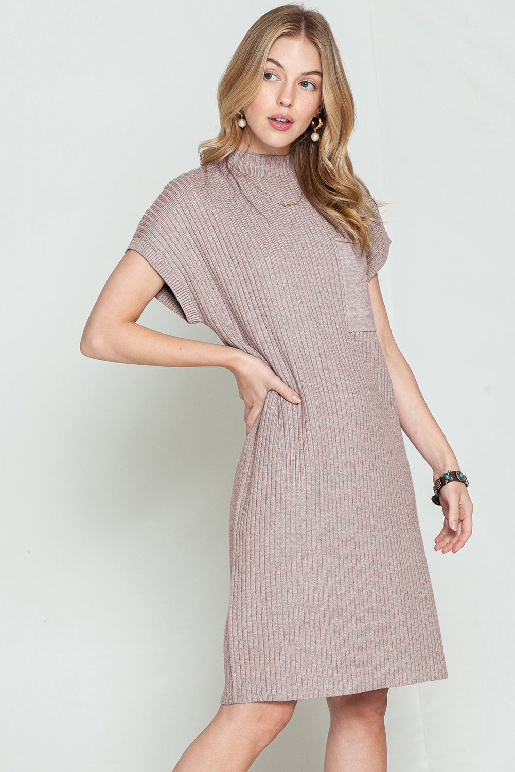 Short Sleeve Sweater Dress