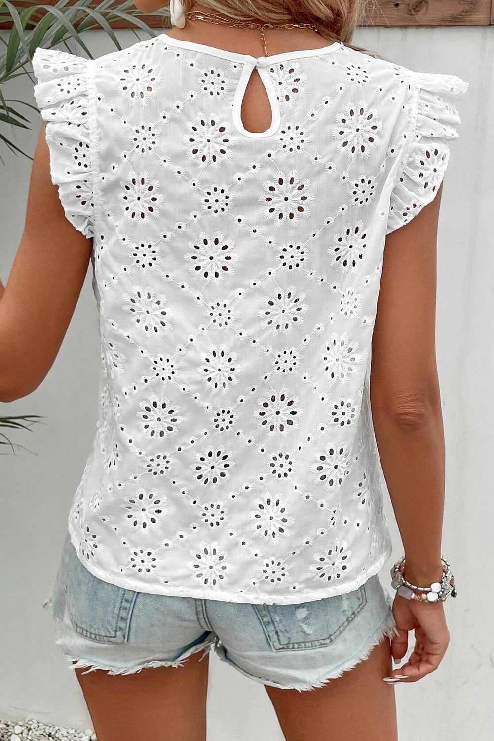 Eyelet Sleeveless Top