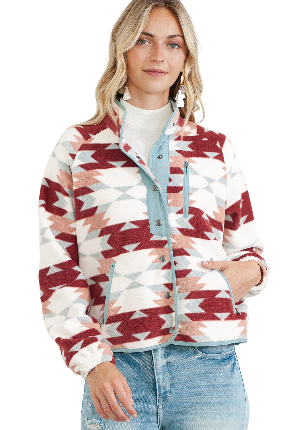 Geometric Fleece Jacket